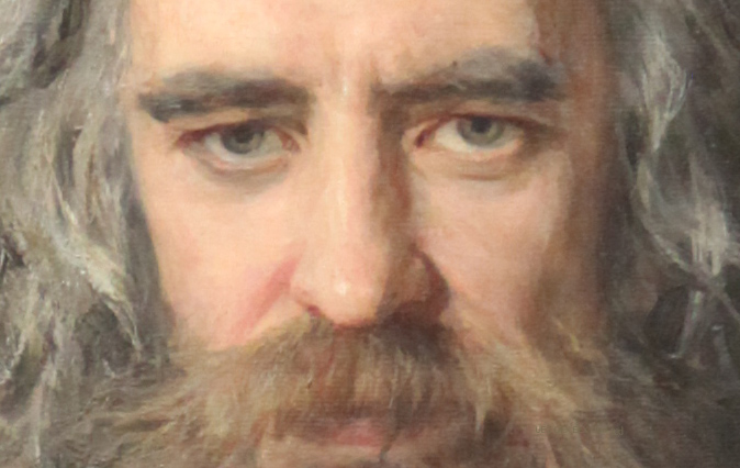 Solovyov portrait by Yaroshenko detail